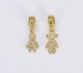 18K Gold Boy and Girl Charm, CZ Micro Pave Boy Girl Pendant, Kids Charm for Necklace Bracelet Earrings Jewelry Making Component, CP1585